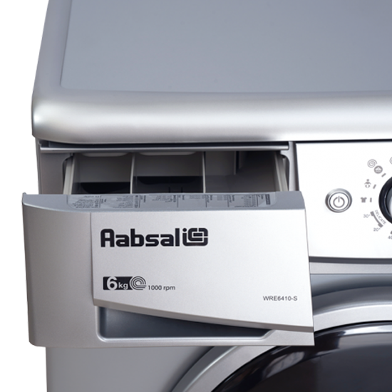 ماشین لباسشویی آبسال 6 کیلویی مدل WRE6410 نقره ای